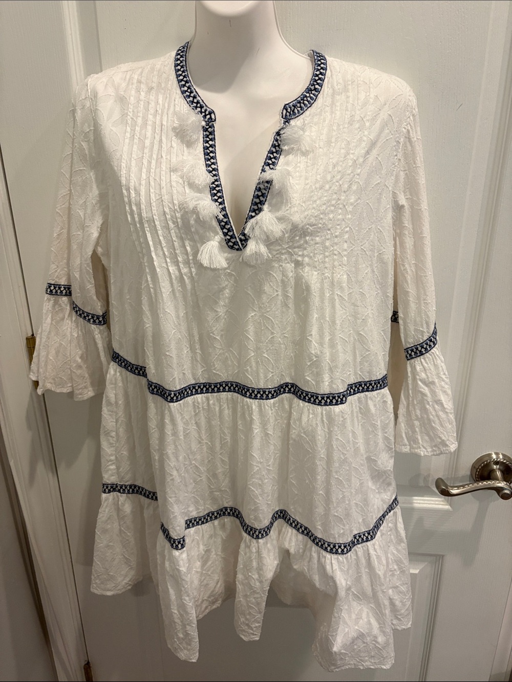 Tommy Bahama Jacquard Tiered Dress Size Large